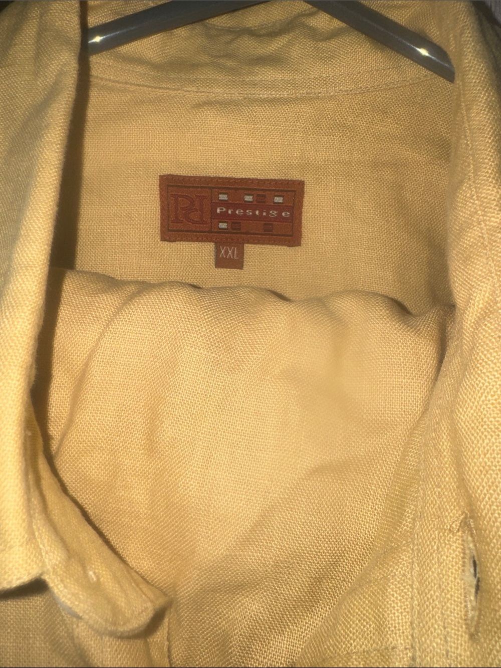 Prestige Men's Yellow Chinos - Relaxed Fit Linen-Blend